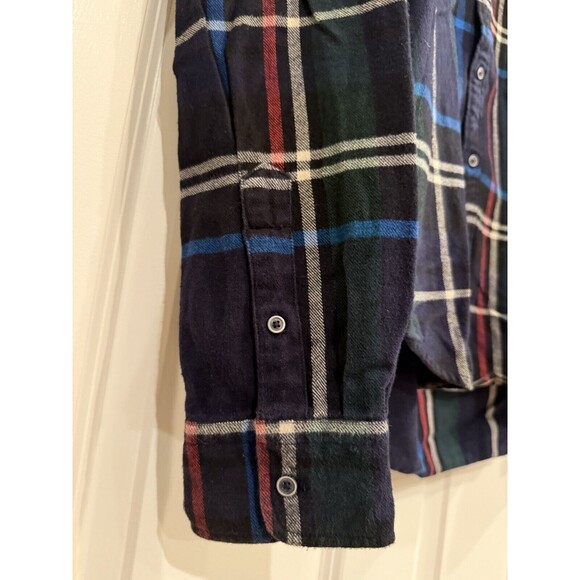 Scotch & Soda Mens Medium Blue Green Plaid Flannel Button Down LS Shirt - Picture 6 of 8